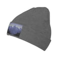 thumbnail image 2 of LNWH Knitted Acrylic Hat, Nature Dusk Landscape Pattern Winter Beanie Hat for Cold Weather, Deep Heather, 2 of 8