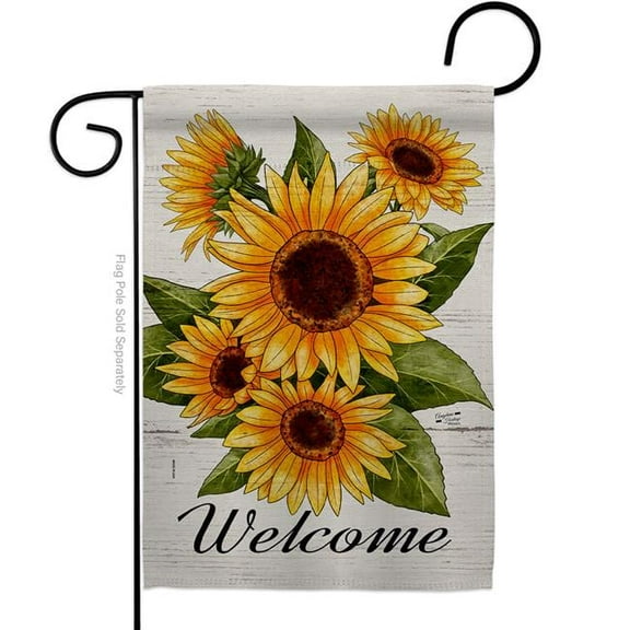 Angeleno Heritage G135597-BO Happiness Sunflowers Floral Double-Sided Decorative Garden Flag, Multi Color