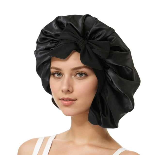 Paño de imitación de seda Sonducket para el cabello negro ala ancha