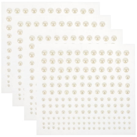 CCOCC 4 Sheets of Stickers Self-Adhesive Craft Pearls Faux Embellishment Makeup Decals