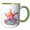 Green/White, variant on 3drose, Cute Image of Watercolor Pastel Starfish with Bubbles Illustration, 11oz Two-tone Red Mug