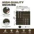 thumbnail image 2 of IVV DIY Outdoor Interlocking Deck Tiles, 30 PCS Waterproof Acacia Wood Flooring with Plastic Base for Garden & Porch - Checker Pattern, Dark Brown, 2 of 9