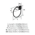 thumbnail image 6 of Amerock Stature Matte Black Closed Towel Ring, 6 of 8