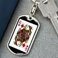 thumbnail image 6 of Queen Of Diamonds Poker Card Keychain Dog Tag Stainless Steel or 18k Gold, 6 of 16