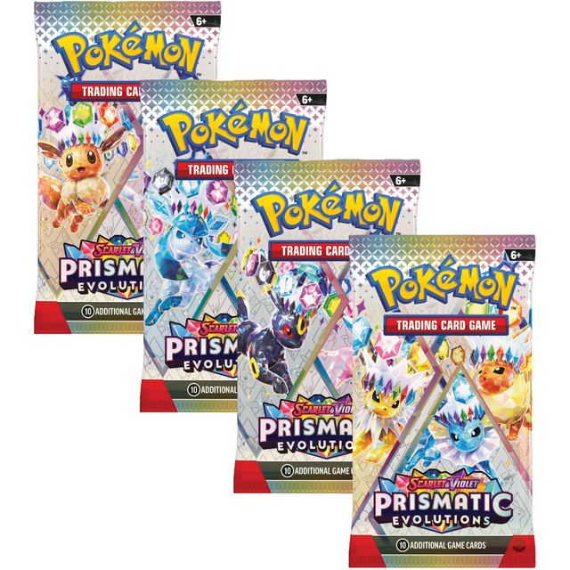 Pokemon TCG SV8.5 Scarlet and Violet Prismatic Evolutions Packs Lot (4 Packs) - 40 Cards