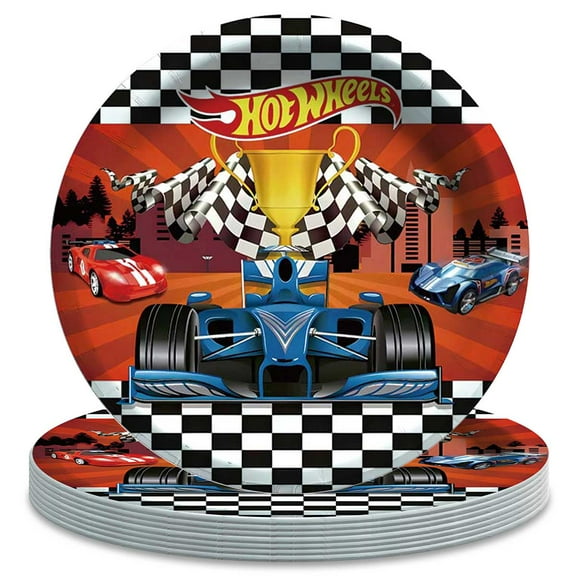 Hot Wheel Birthday Decorations Plates Party Supplies Tableware Disposable Dinnerware
