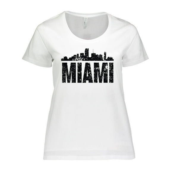 Inktastic Miami Skyline Grunge Women's Plus Size T-Shirt
