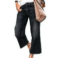 thumbnail image 1 of Pantalones Gibobby Mujer Pierna Recta Vaqueros Informales Cintura Media 2023 Moda Negro S, 1 of 5