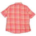 thumbnail image 2 of Southern Lady Men's Button-up Shirt in Coral & Yellow Plaid, Small, 2 of 3