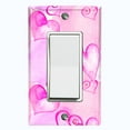 thumbnail image 1 of Metal Light Switch Plate Cover Purple Pink Watercolor Love Hearts LOV010, 1 of 13