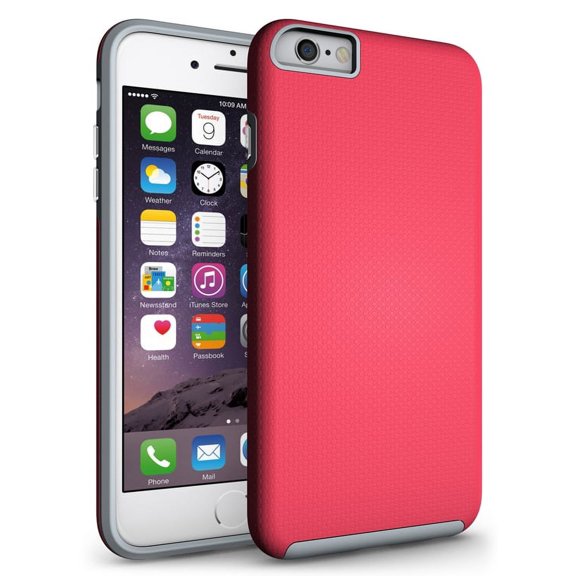 NAKEDCELLPHONE'S ANTI-SLIP PINK TEXTURED GRIP SOFT SKIN HARD CASE COVER FOR APPLE iPHONE 6 / 6s