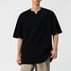 thumbnail image 1 of pstuiky camisetas de manga corta para hombre, Camisa informal de manga corta con cuello en V y textura vertical de color liso para hombre camisas casuales para hombre m, 1 of 4