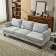 thumbnail image 4 of Gray Fabric Sofa, 3 Seater Couch, Classic Modern Living Room Furniture with USB Type C Ports, Thick Cushions and Wooden Frame, Spacious Comfortable Durable Upholstered Lounge Seating, 4 of 8