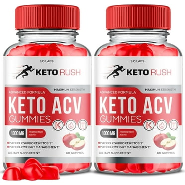 (2 Pack) Keto Rush Keto ACV Gummies - Apple Cider Vinegar Supplement for Weight Loss - Energy & Focus Boosting Dietary Supplements for Weight Management & Metabolism - Fat Burn - 120 Gummies