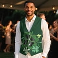 thumbnail image 4 of Yuyamidu Green Leaf Men's Suit Vest Size 4XL St. Patrick's Day Waistcoat Casual Slim Fit Suit Vest Business Formal Dress Waistcoat Soft Vests for Suit or Tuxedo, 4 of 7