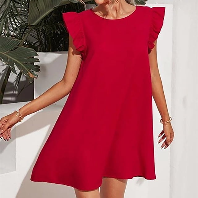 Moins de 10, Robe de Maternité pour Femme, Manches en Dentelle, Manches Courtes, Col Rond, Mi-Mollet, Fraîche et Douce, Multifonction, Décontractée, Maternité, Confortable, Extensible, Allaitement Facile, Parfaite pour le Voyage