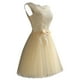 thumbnail image 5 of Vestido de dama de encaje de las mujeres atractivas sin mangas bordado de malla de tul delgado MABOTO Vestido, 5 of 7