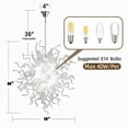 thumbnail image 5 of Longree Luxury Chandeliers Modern Hand Blown Glass Art Chandelier Ceiling Light Hanging Pendant Chandelier Light Fixture Decoration for Bedroom Indoor Lighting Dining Room (Customizable Size & Color), 5 of 8
