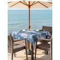 thumbnail image 3 of Outdoor Tablecloth with Umbrella Hole for Patio/Picnic/Party/Camping, Modern Blue Waterproof Table Cloth Square Cover Washable, Vintage Abstract Art Contemporary (54"x 54"), 3 of 8