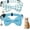 Blue, variant on 2PCS Cat Collar Breakaway Bowtie Safety with Bell Adjustbale Kitten Puppy Solid Plaid Color Set