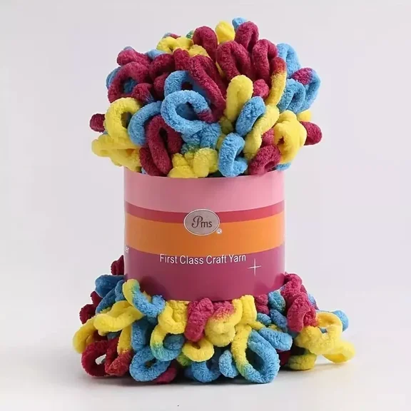 1 Roll 100g Finger Blanket Yarns Puffy Loop Yarn Soft Crochet Yarns Fluffy Finger Knitting Yarns Chunky Hand Woven Fluffy Yarns for DIY Knitting Crafts