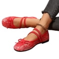 thumbnail image 6 of HTHLVMD Lace Ballet Flats, Mary Janes, Cross Strap Flats, Breathable Mesh Shoes, Women's Lace Ballet Flats Cross Strap Mesh Breathable Mary Jane Shoes Low Cut Slip-On Dress Flats, Red 6.5, 6 of 8