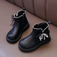 thumbnail image 6 of shqvo Cute Bow Ankle Boots for Girl Side Zipper Winter Warm Resistant Short Bootie for Little Kid Big Kid, 6 of 9
