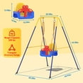 thumbnail image 2 of 3-in-1 Kids Swing Set, Safety Belt,Indoor/Outdoor,Easy Assembly,Sturdy Metal Stand for Playground/Backyard/Nursery,Blue, 2 of 5