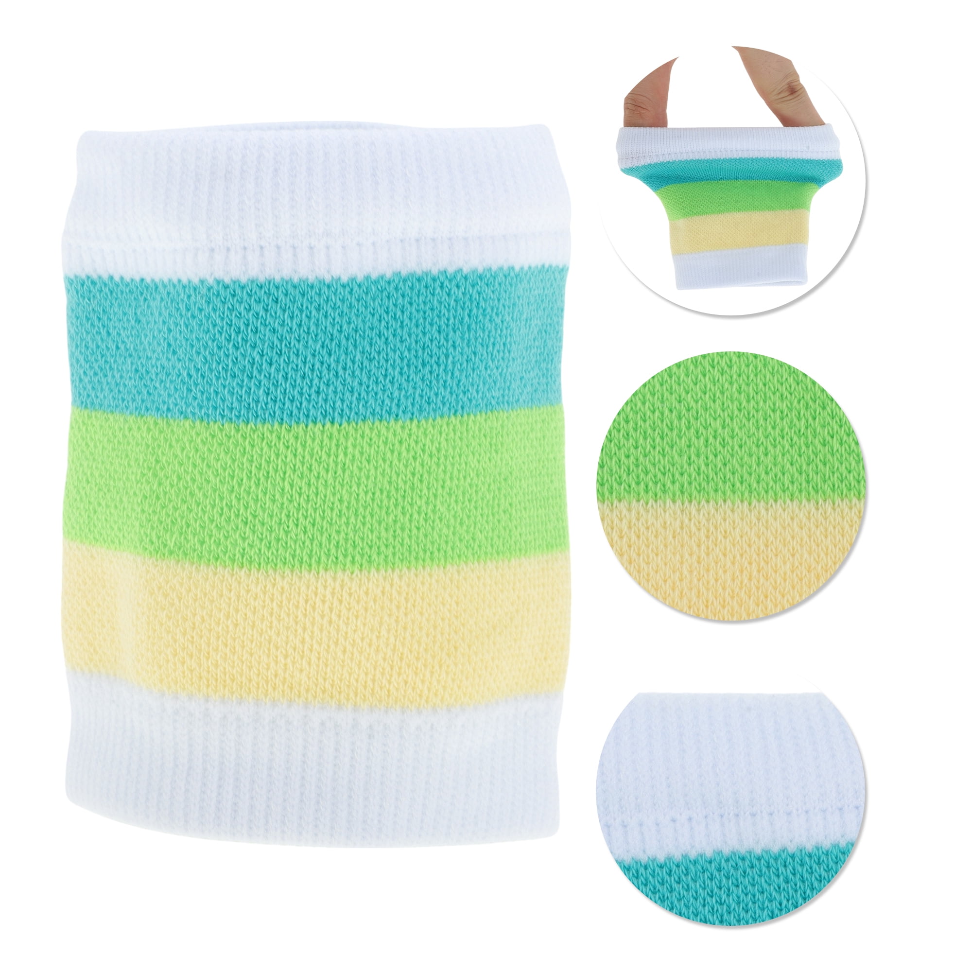 Unique Bargains Breathable Wrist Sweatbands Comfortable 1 Pc White Lake Green