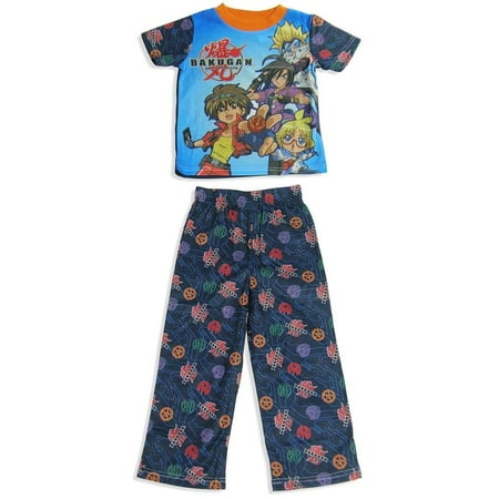 Flame Resistant Pajamas - Bakugan Boys Short Sleeve Flame Resistant 2 Piece Sleepwear Lounge Pajama Set, 23796 NAVY BAKUGAN / 4