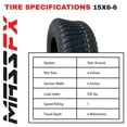 thumbnail image 3 of MASSFX 15x6-6 20x10-8 Lawn Mower, Turf, Lawn & Garden Tires 4 Ply with 1/4" Tread Depth 15x6x6 20x10x8 (4 Pack), 3 of 8