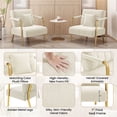 thumbnail image 4 of Yaheetech Oversized Velvet Accent Armchair with Gold Metal Frame, Beige, 4 of 7