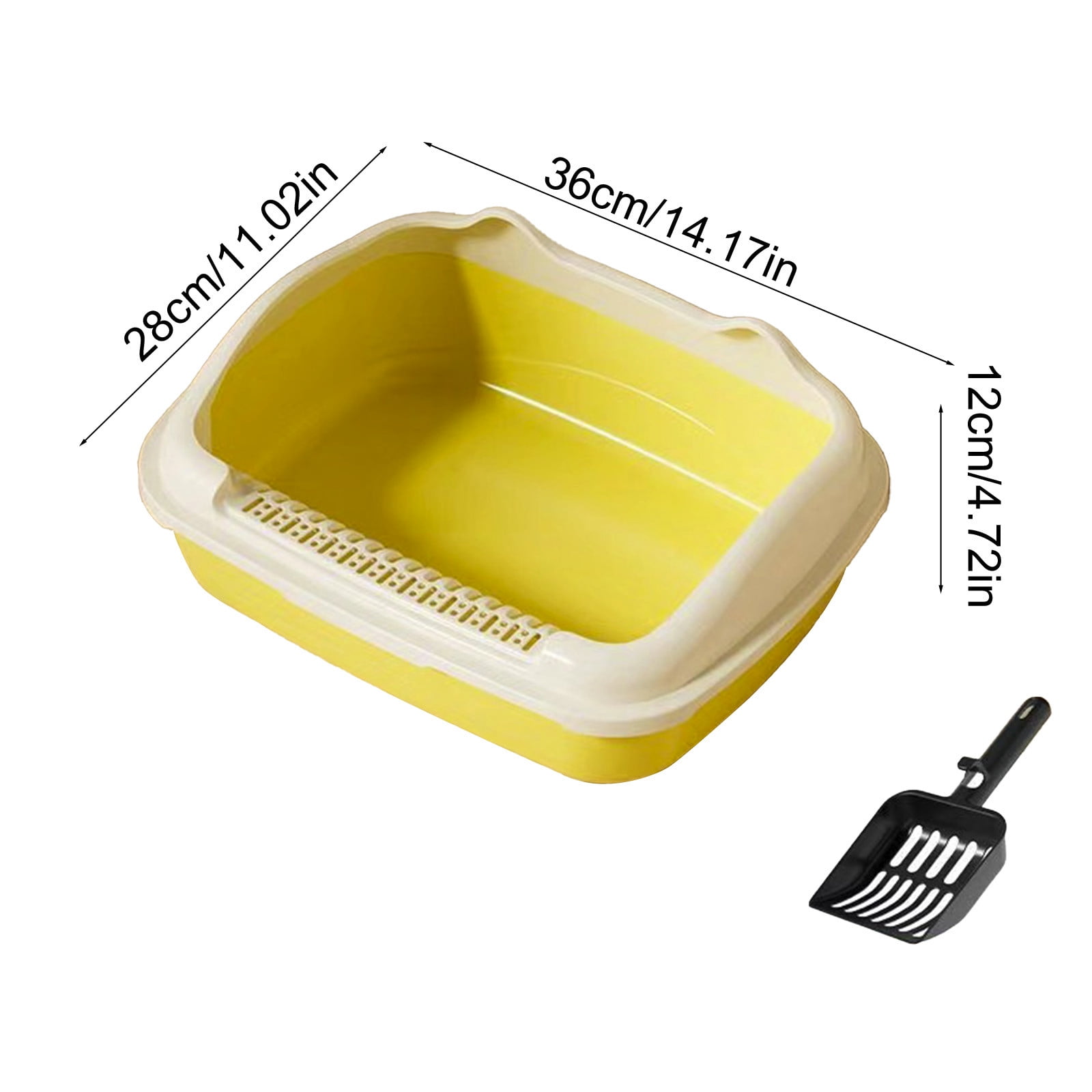 Msgweeeg Semi Enclosed High Bar Cats Litter Box Splash Proof Design with Cat Shovel Comfortable Easy Clean Home Hygiene Odor Control for Multiple Cats Modern Practical Pet Supplies