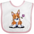 thumbnail image 3 of Inktastic Flower Corgi Boys or Girls Baby Bib, 3 of 4