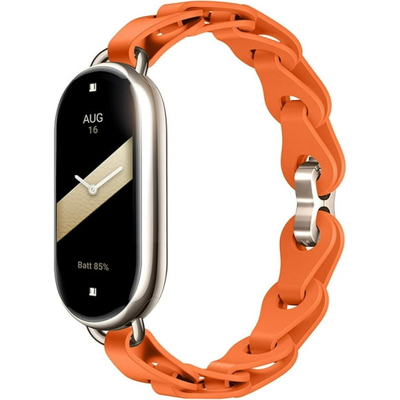 KOMI Silicone Strap Compatible with Xiaomi Smart Mi Band 8 - Ring Buckle Adjustable Watch Bracelet Stylish Design Straps for Women Mi Band 8 Wristband