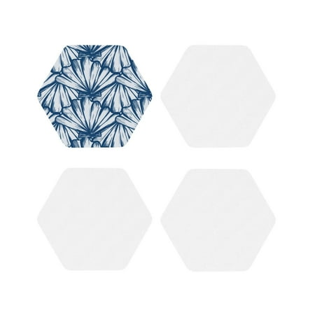 

Matuu Blue Shells for Cup Coasters Set of 4 Leather Coasters Desk Coasters for Office Measures 4” x 4”-Hexagon