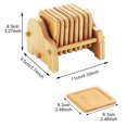 thumbnail image 3 of Ensemble de 8 sous-Verres en Bambou pour Décoration de Cuisine avec Support, 3 of 9