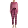thumbnail image 6 of Secret Treasures Women's and Women's Plus Size Velour Top and Joggers, 2-Piece Set, 6 of 6