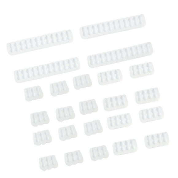 Juego de 24 peines para cables de 24, 8 y 6 pines para PC, 3 tipos de bridas para cables de 3,0 a 3,6 mm, organizador de fundas para cables. blanco