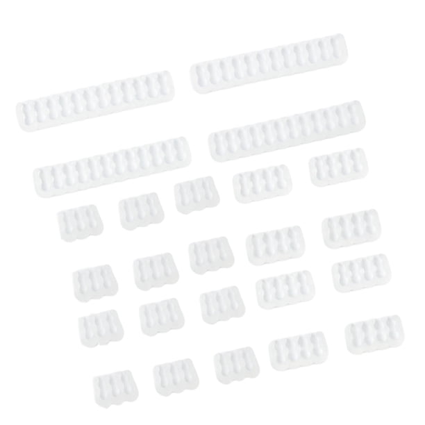 Juego de 24 peines para cables de 24, 8 y 6 pines para PC, 3 tipos de bridas para cables de 3,0 a 3,6 mm, organizador de fundas para cables. blanco