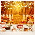 thumbnail image 4 of Fall Forest Photography Backdrop, Autumn Yellow Maple Leaves Pumpkin Background, Thanksgiving Harvest Holiday Fall Party Decorations Banner Photo Booth Props,10X6ft, 4 of 5