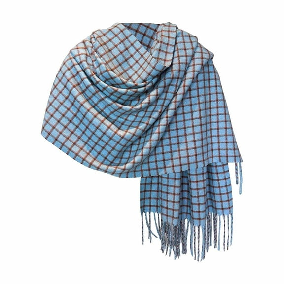 Yuanlong Winter Scarves Oversized Lightweight Tartan Wrap Shawl With Tassel Autumn Outdoor Elegant Ladies Capes Scarfs
