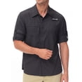 thumbnail image 3 of Weilanxin Men's Sun Protection Fishing Shirts Long Sleeve Travel Work Shirts for Men UPF50+ Button Down Shirts with Zipper Pockets Black L, 3 of 7