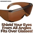 thumbnail image 2 of GRINDERPUNCH Cover-Ups Brown Fit Over Sunglasses - Wrap Around Sunglasses - People Who Wear Prescription Glasses in the Sun, 2 of 6