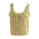 thumbnail image 4 of Camiseta sin mangas de encaje de colores lisos para mujer - Top tipo chaleco ajustado, 4 of 5