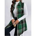 thumbnail image 5 of Cuteduck Womens Plus Size Sleeveless Plaid Vest Wool Blazer Jackets Cardigan Outerwear Fall Winter Tops 1X-4X, 5 of 6