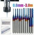 thumbnail image 1 of BTOER 10Pcs 1/8 Shank Nano Blue Coats End Mills CNC Router Bits Set 0.8mm Protable, 1 of 8