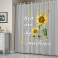 thumbnail image 5 of Yellow Sunflowers Shower Curtain, You Are My Sunshine Butterflies Gray Background Waterproof Shower Curtain Set with 12 Hooks Lightweight Bath Curtains Fabric Bathroom Decor 72x84 Inches, 5 of 9