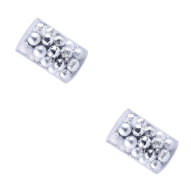 Yuarrent Adornos de bolas de árbol de Navidad, combinación de adornos de Bolas de plástico de 4cm, decoración de de fiesta en casa, 34 Uds. plata 2piezas Yuarrent CBP134894