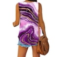 thumbnail image 5 of Summer Saving Wycnly Womens Tank Tops Comfy Lightweight Classic Tunic Vest Tee Tops Summer Fashion Marbled Print V-Neck Sleeveless Shirts Blouse Purple m, 5 of 6